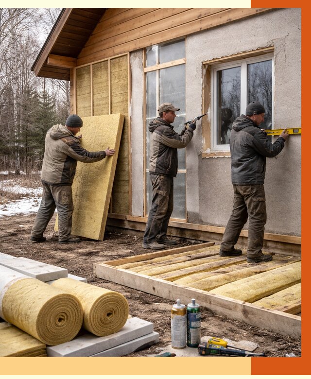 Утепление дачного дома в Камышине от 4881 руб/м2 — недорого | ТепломастерКмш