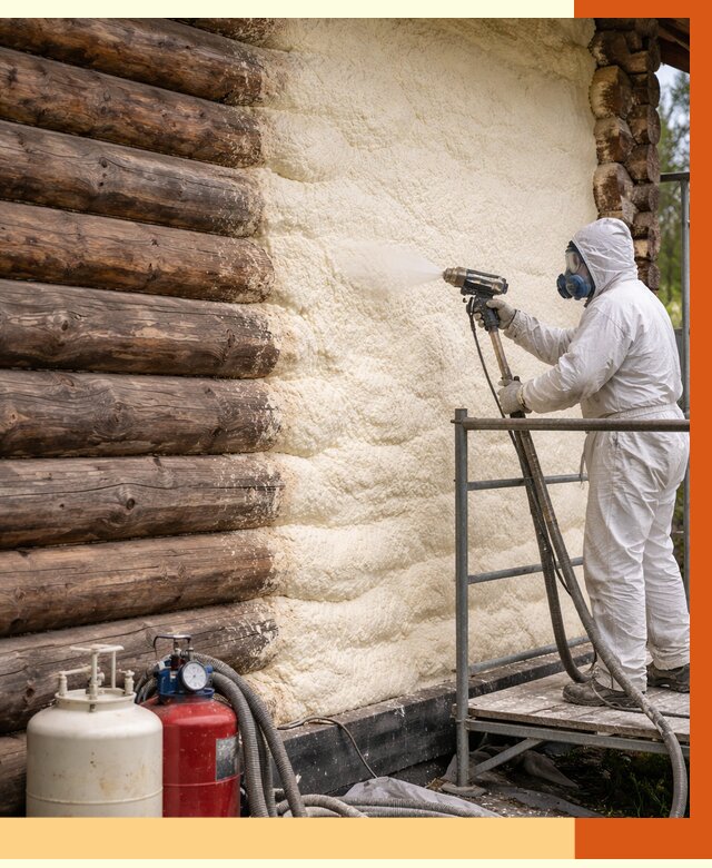 Утепление бревенчатого дома ППУ в Камышине под ключ от 6423 руб. | ТепломастерКмш