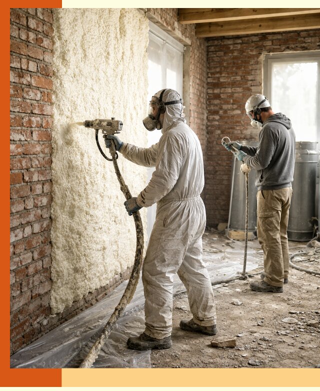 Утепление кирпичного дома пенополиуретаном в Камышине