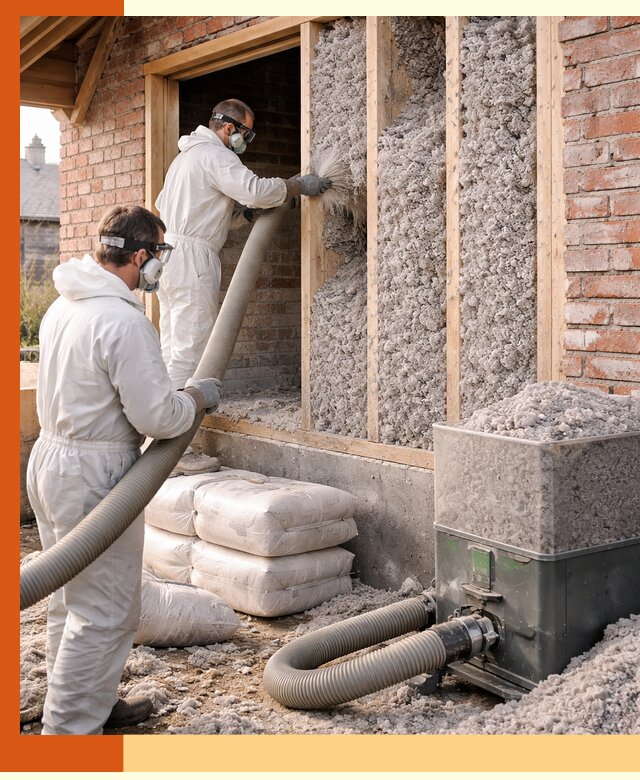 Утепление кирпичного дома эковатой в Камышине