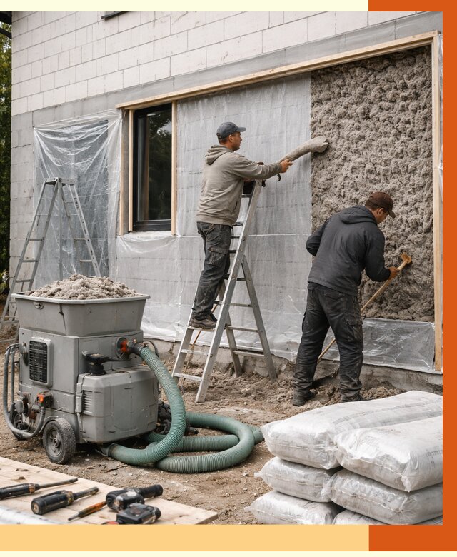 Утепление дома из газобетона эковатой в Камышине от 4624 руб./м2 | ТепломастерКмш