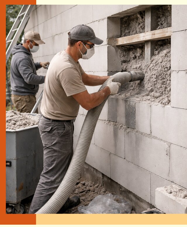 Утепление дома из газобетона эковатой в Камышине