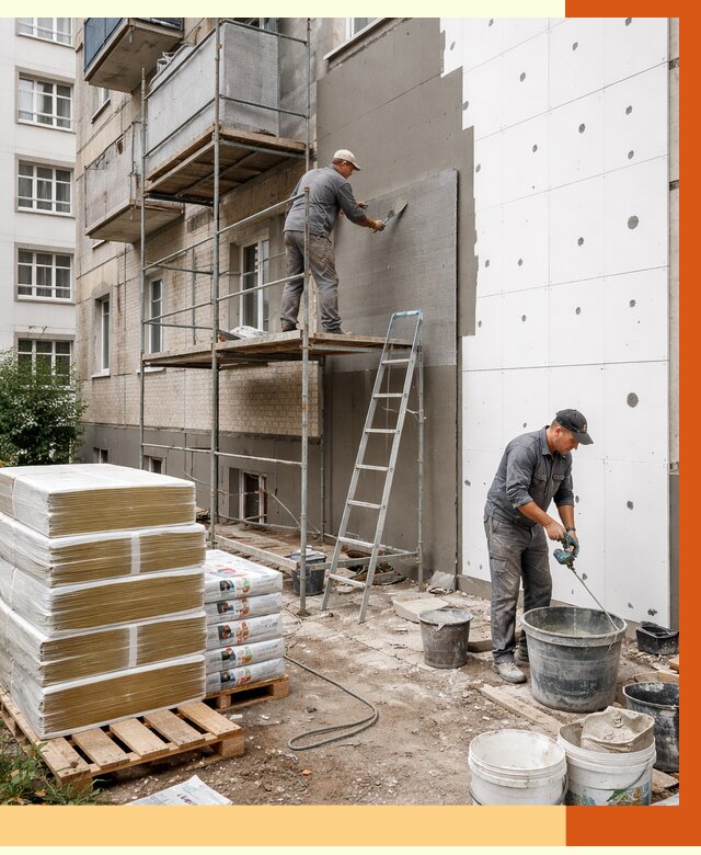 Утепление квартиры снаружи в Камышине от 6320 руб/м2 под ключ | ТепломастерКмш