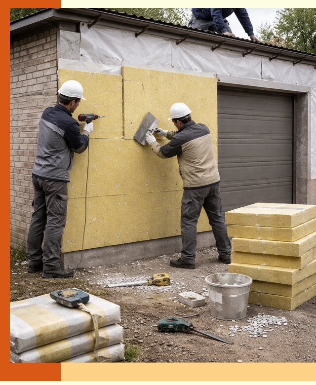 Утепление гаража снаружи в Камышине качественно и надёжно