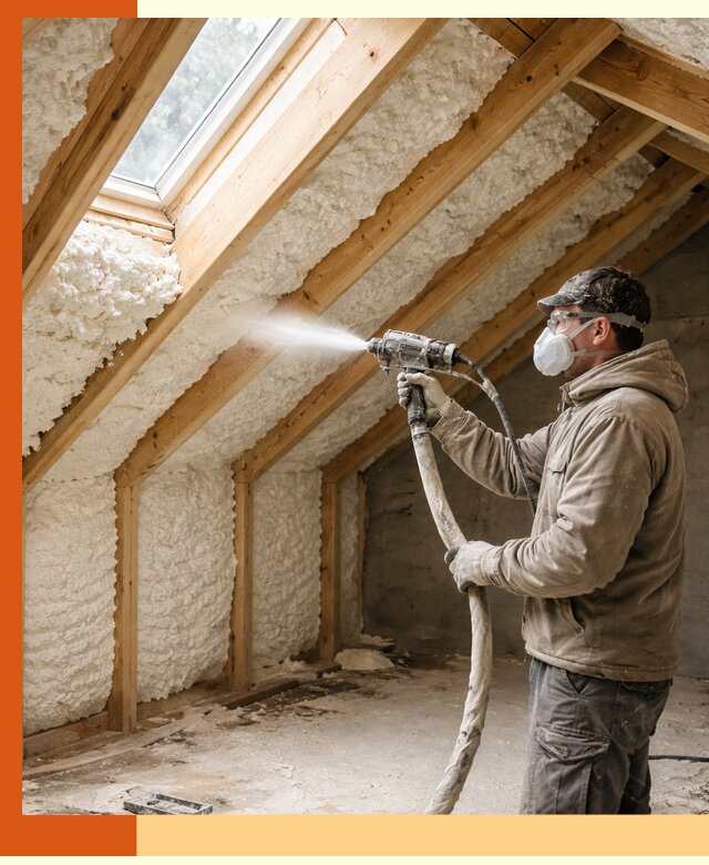 Утепление мансарды ППУ в Камышине быстро и надежно