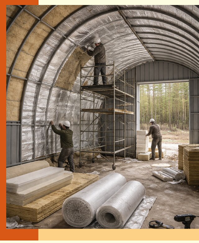 Утепление арочного ангара под ключ в Камышине