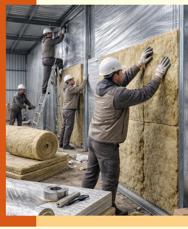 Утепление металлического склада в Камышине: теплоизоляция и герметизация