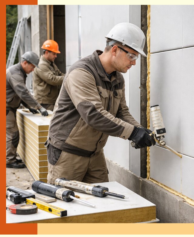 Утепление сэндвич-панелей пенополиуретаном в Камышине