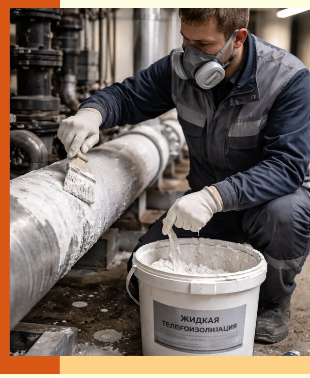 Утепление оборудования жидкой теплоизоляцией в Камышине