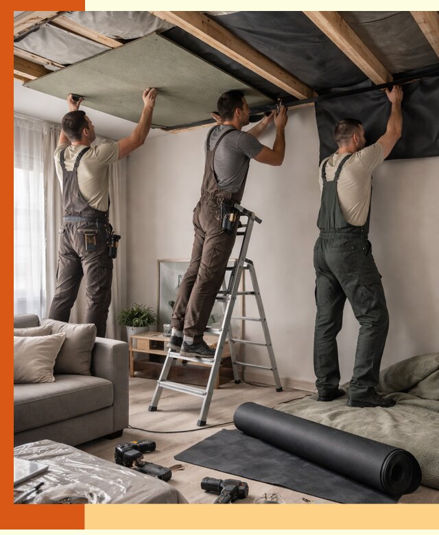 Шумоизоляция потолка в Камышине — профессиональное устранение шумов