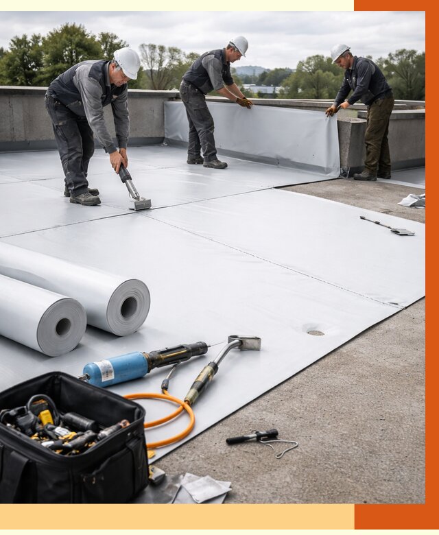 Гидроизоляция мембранной кровли в Камышине от 7707 руб./м² — профессионально | ТепломастерКмш