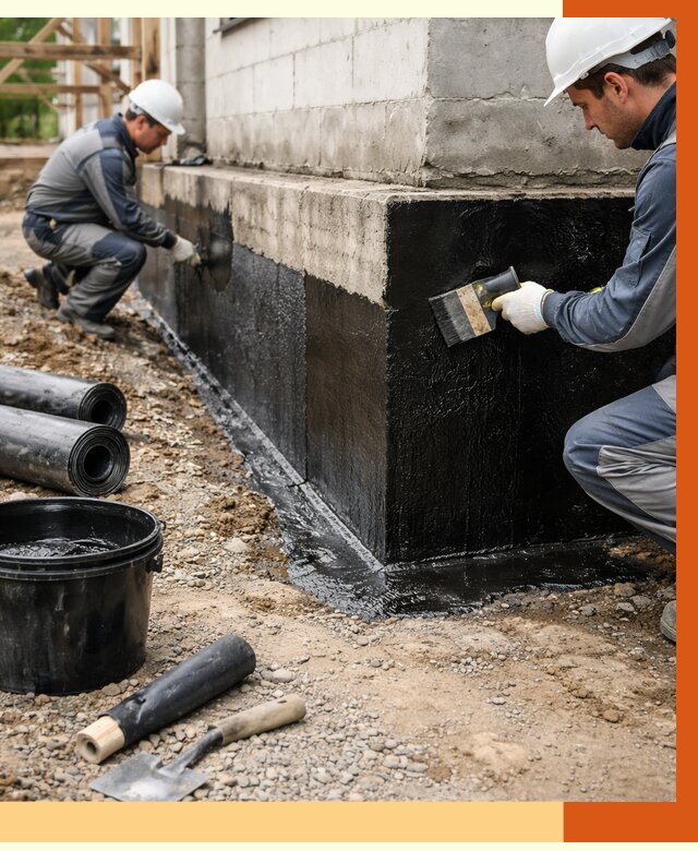 Гидроизоляция фундамента в Камышине от 1285 руб. — профессионально, под ключ | ТепломастерКмш