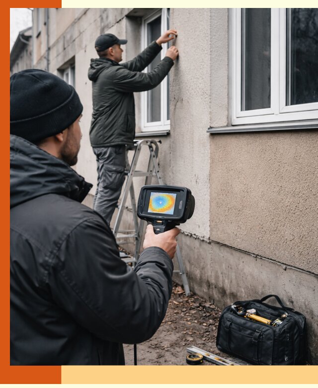 Тепловизионное обследование фасада в Камышине для выявления дефектов
