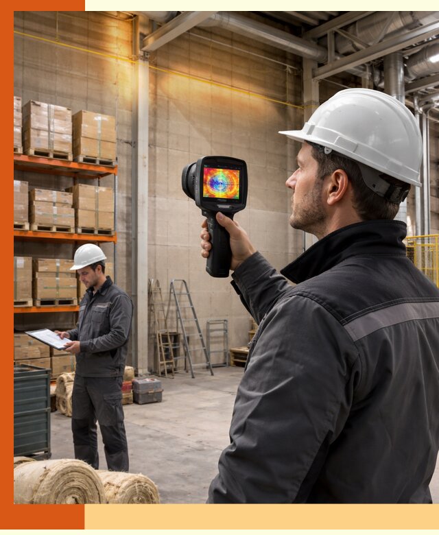 Тепловизионное обследование склада и выявление утечек в Камышине