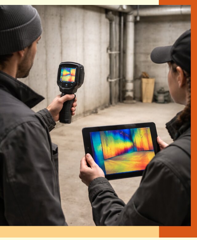 Тепловизионное обследование подвала в Камышине от 4624 руб. — проверка гидроизоляции | ТепломастерКмш